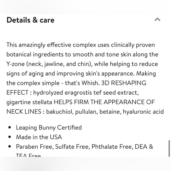 Whish | Powerfully Effective Naturals Neck Firming Complex With Bakuchiol 3D NWT - Picture 9 of 11